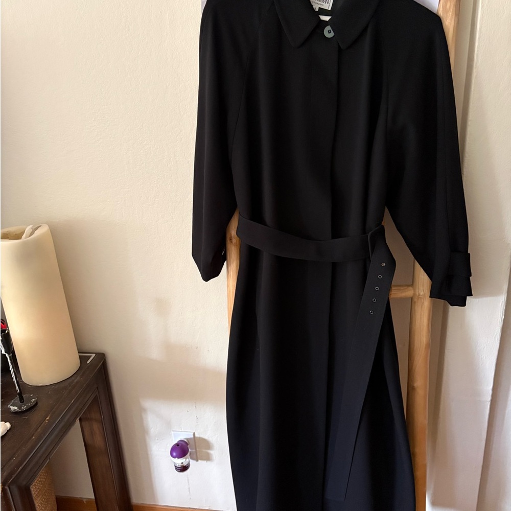 Giorgio Armani Classic Black Long Sleeve Coat